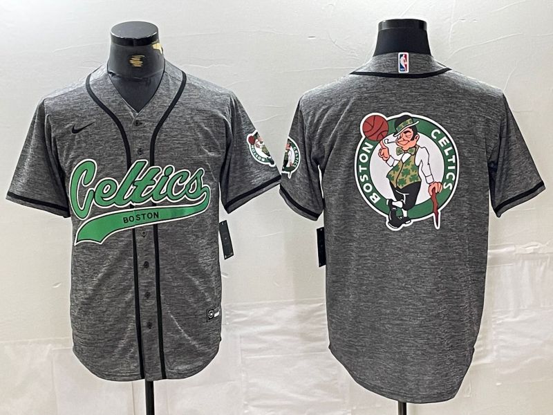 Men Boston Celtics Blank Grey Jointly 2024 Nike NBA Jersey style 3->boston celtics->NBA Jersey